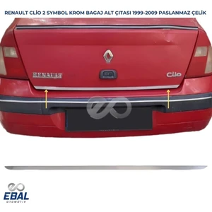 Ebal Oto Renault Clio 2 Symbol Krom Alt Bagaj Çıtası 1999-2009 P.çelik