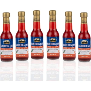 Şifa Ana 6 Adet Hibiskuslu Kombucha (250ml.) Cam Şişede