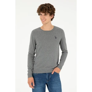 U.S. Polo Assn. Erkek Gri Melanj Kazak /Triko 50293505-VR086