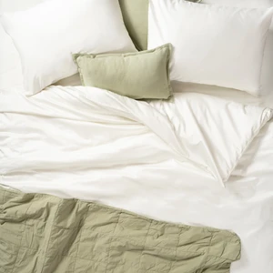 Zsa Zsa Zsu Solıd 300 Tc Çift Kişilik Pamuk Saten %100 Pamuk Saten Nevresim Seti 200x220 Cm Ekru