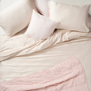 Zsa Zsa Zsu Solıd 300 Tc Çift Kişilik Pamuk Saten %100 Pamuk Saten Nevresim Seti 200x220 Cm Krem