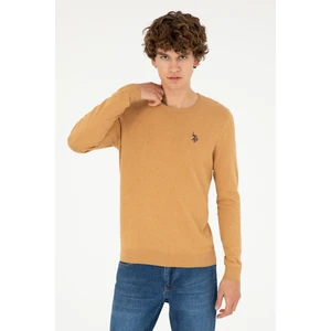 U.S. Polo Assn. Erkek Camel Melanj Kazak /Triko 50293505-VR122