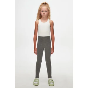 Koyu Gri Basic Kız Çocuk Kışlık Tayt