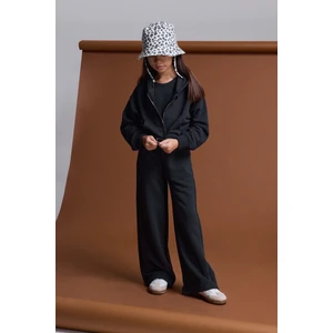 (Kids Girl) Şardonsuz Geniş Paça Jogger