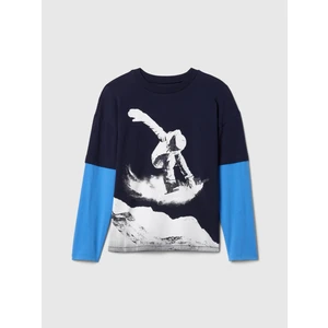 Erkek Çocuk Lacivert Grafikli Relaxed T-Shirt