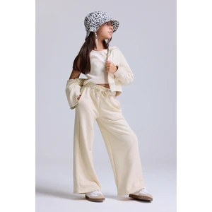 (Kids Girl) Şardonsuz Geniş Paça Jogger