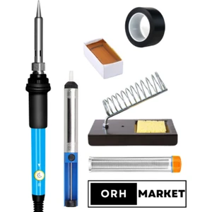  60W Lehimleme Seti – Sıcaklık Ayarlı Havya, Stand, Lehim Pompası, Pasta ve Elektrik Bandı