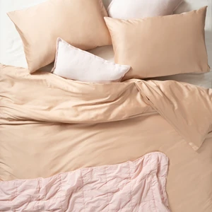 Zsa Zsa Zsu Solıd 300 Tc Çift Kişilik Pamuk Saten %100 Pamuk Saten Nevresim Seti 200x220 Cm Kum Rengı