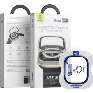 Apple Watch Ultra / Watch Ultra 2 49MM Safir Cam Siyah Çerçeve Parlak Cam Ekran Koruyucu