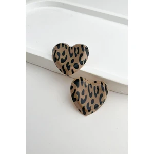 Leopar Kalp Küpe (3cm)