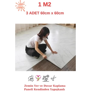 Colored Floor 1 m2 3 Adet 60 x 60 cm Floor Yapışkanlı Zemin ve Duvar Kaplama Paneli - Arkası Kauçuklu Pvc 6216