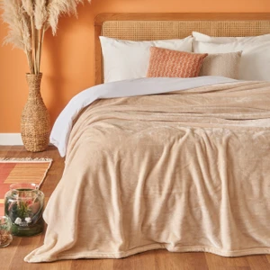 Shelly Wellsoft Çift Kişilik Battaniye Latte (200X220 Cm)