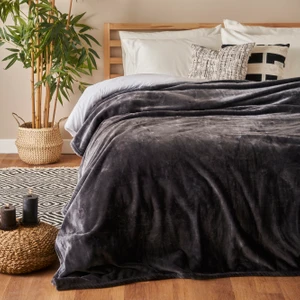 Shelly Wellsoft Çift Kişilik Battaniye Antrasit (200X220 Cm)