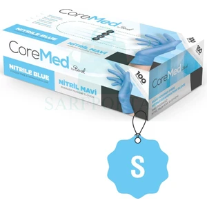 Core Med Mavi Nitril Eldiven S Beden Pudrasız 4 Kutu