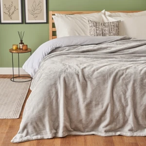 Shelly Wellsoft Çift Kişilik Battaniye Açık Gri (200X220 Cm)