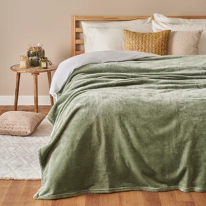 Shelly Wellsoft Çift Kişilik Battaniye Yeşil (200X220 Cm)