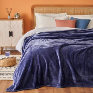 Shelly Wellsoft Çift Kişilik Battaniye Lacivert (200X220 Cm)
