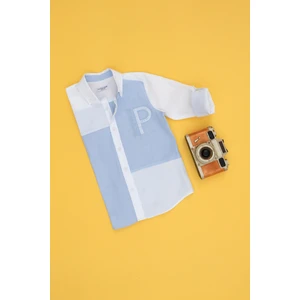 U.S. Polo Assn. Erkek Çocuk Mavi Gömlek Desenli 50272397-VR036