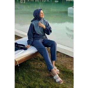 Garnili Yüzme Takımı Kot Mavi