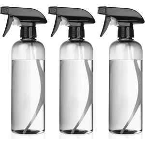 JUNİBELİW 3'lü Set Çok Amaçlı Temizleyici Boş Mika Uzun Şişe Plastik Pet Şişe Sprey Başlıklı Fıs Fıs 3X400 cc