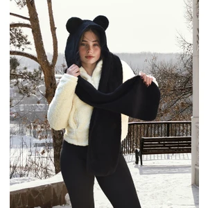Özgüner Oyuncak Ayıcı Oyuncak Kapşonlu Welsoft Peluş Bere - Atkılı - Polar Boyunluk Şalı - Rüzgar Geçirmez Kulaklı Şapka