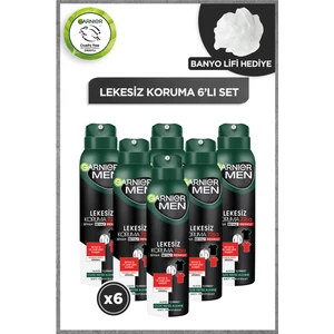 Men Lekesiz Koruma Aerosol Deodorant  6'lı Garnier Duş Lifi Hediyeli
