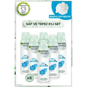 Mineral Saf & Temiz Sprey Deodorant 6'lı Garnier Duş Lifi Hediyeli