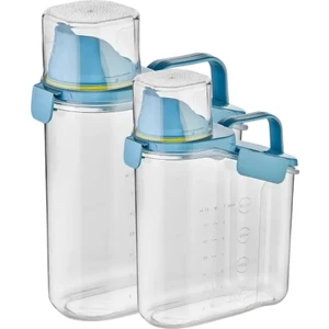 2 Li 1.8 ve 1.1 ml Hazneli Çok Amaçlı Sızdırmaz Mama - Deterjanlık - Bakliyat Pirinç Saklama Kabı