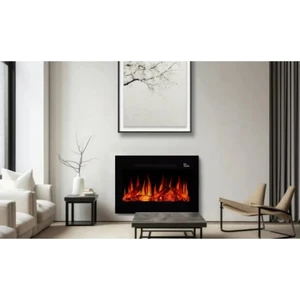 Pagla 80 Cam Çerçeveli Elektrikli Şömine - Isıtıcılı, Sınırsız Renkli (Rgb), Kumandalı