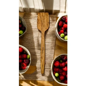 F&S WoodArt Edremit Zeytin Ağacı Doğal Ahşap El Yapımı Spatula Servis 28 cm