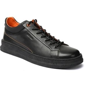 Erkek Siyah Deri Sneaker Ayakkabı 3K1SA16370