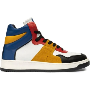 Erkek Sarı Mavi Beyaz Siyah Hakiki Deri Sneaker Bot 3K1SB75175
