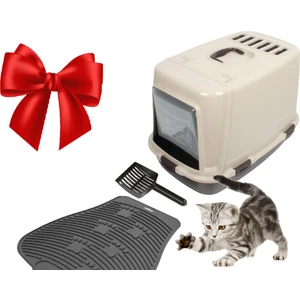 Tuğra Metal Cheff Büyük Boy Kedi Tuvaleti Paspas ve Kürek Hediyeli