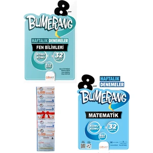 Günay Yayınları 8.Sınıf Bumerang Matematik / Fen 32 Haftalık Deneme 2 Kitap