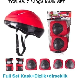 Trust Store Bisiklet Scooter Kaykay Için Kask Dizlik Dirseklik Koruyucu Set Tam 7 Parça