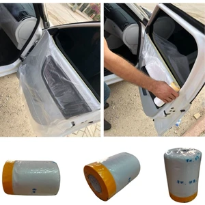 Araç Cam Filmi Montaj Poşeti Kapı Koruma Örtüsü Naylon 55 cm x 30 Metre Cam Filmi Çekme Poşeti