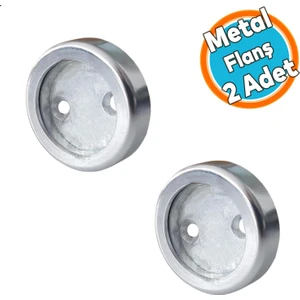 Yuvarlak Askı Flanşı Metal Kapaklı Flanş Dolap Elbise Askı Aparatı Krom (2 Adet)