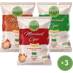 Glutensiz Fabrika Mercimek Cipsi 60g Karma Paket (3 Çeşit) (Glütensiz & Vegan)