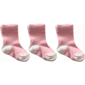 3'lü Pembe-Beyaz Çorap