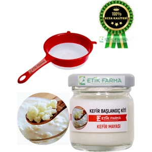 Etik Farma Kafkas Süt Kefir Mayası Başlangıç Kiti + Süzgeç