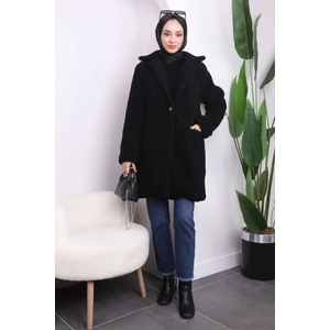 Siyah Cepli Angora Peluş Kaban