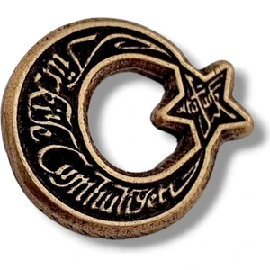 Yörük Tasarım Ay Yıldız Türkiye Cumhuriyeti & Atatürk Yaka Rozeti