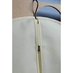 Abiye Elbise Gelinlik Palto Kaban Mont Kılıfı Krem Renk Elbise Abiye Kılıfı Açılabilir Gamboç 60X120CM Sıvıya Dayanıklı Kumaş Kalın Fermuarlı Kılıf