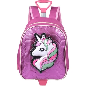 Unikorn Pembe Tekerlekli Çocuk Sırt Çantası