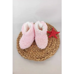 Pembe Peluş Kaydırmaz Tabanlı  Panduf
