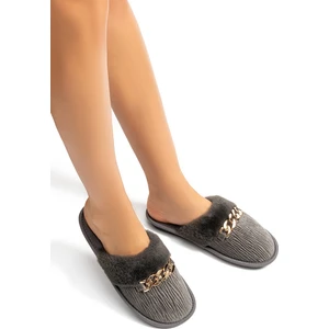 Nora Kadın Ev Terliği Gri 36/41 AA0028