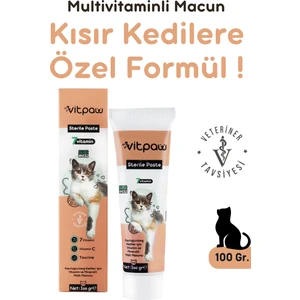 Sterile Paste 100 Gr.(KISIRLAŞTIRILMIŞ KISIR KEDİLER IÇİN MULTİVİTAMİN VE MİNARELLİ MALT MACUN) Kedi Vitamini