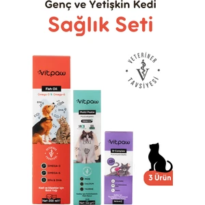 Yetişkin Kedi Sağlık Seti (Multivitamin Paste, Fish Oil, B+ Complex)