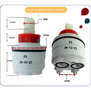 A25243YP Artema-Kerox Üstten O-Ringli Ayaklı Kartuş Ø35