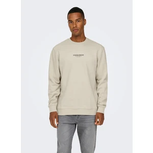 Only & Sons Only&Sons ONSCURATED REG CREW NECK Bej Erkek Sweatshirt